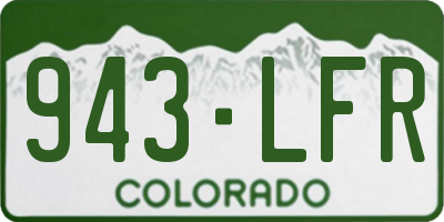 CO license plate 943LFR