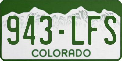 CO license plate 943LFS