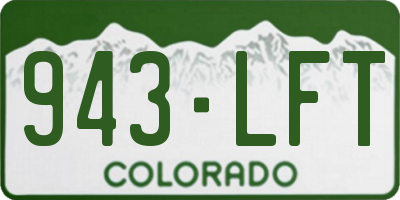 CO license plate 943LFT