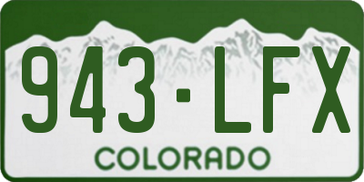 CO license plate 943LFX