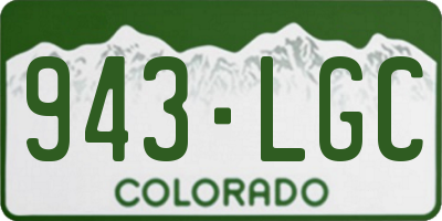 CO license plate 943LGC