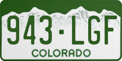CO license plate 943LGF