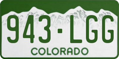 CO license plate 943LGG