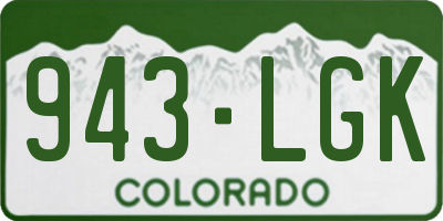 CO license plate 943LGK