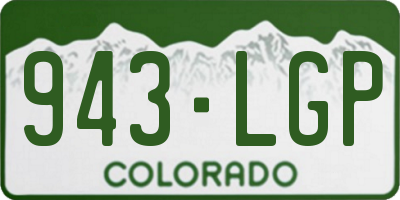 CO license plate 943LGP