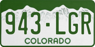 CO license plate 943LGR