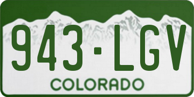 CO license plate 943LGV