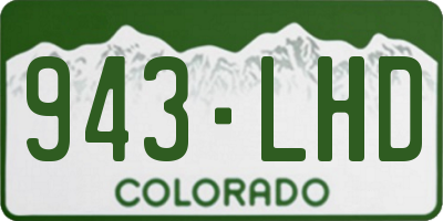 CO license plate 943LHD
