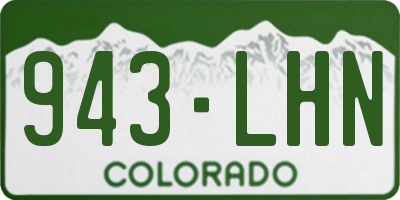 CO license plate 943LHN