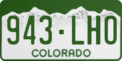 CO license plate 943LHO
