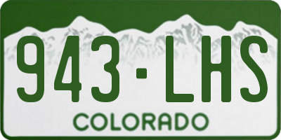 CO license plate 943LHS