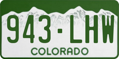 CO license plate 943LHW