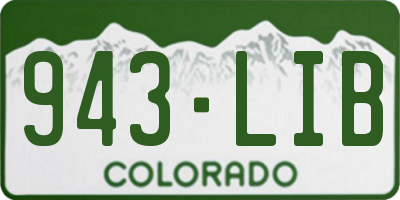 CO license plate 943LIB