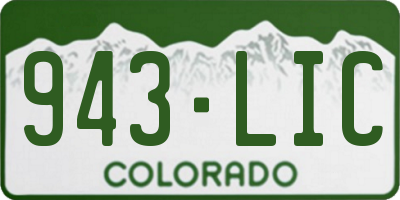 CO license plate 943LIC