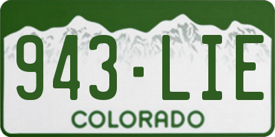 CO license plate 943LIE