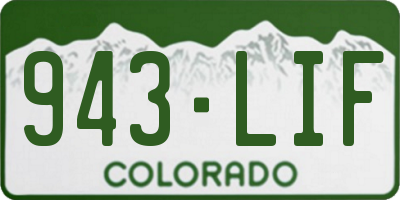 CO license plate 943LIF