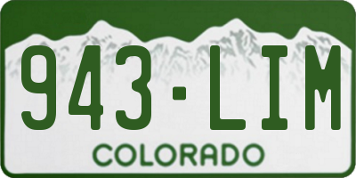 CO license plate 943LIM