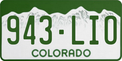 CO license plate 943LIO