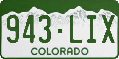 CO license plate 943LIX