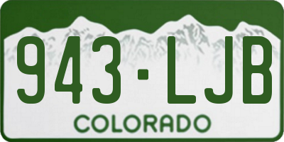 CO license plate 943LJB