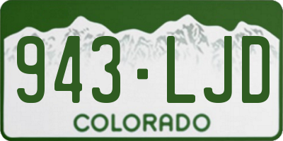 CO license plate 943LJD