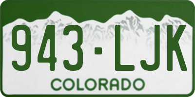 CO license plate 943LJK