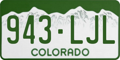 CO license plate 943LJL