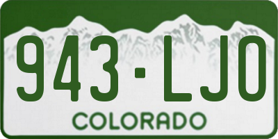 CO license plate 943LJO