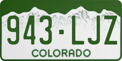 CO license plate 943LJZ