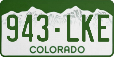 CO license plate 943LKE