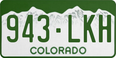 CO license plate 943LKH