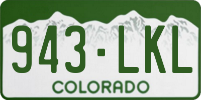 CO license plate 943LKL