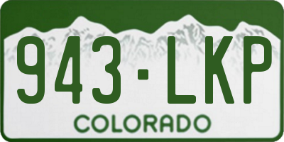 CO license plate 943LKP