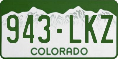 CO license plate 943LKZ