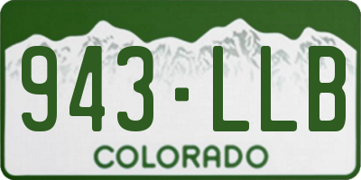 CO license plate 943LLB
