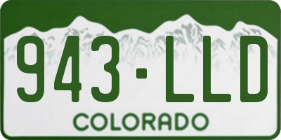 CO license plate 943LLD