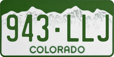 CO license plate 943LLJ