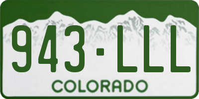 CO license plate 943LLL