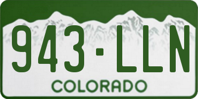 CO license plate 943LLN