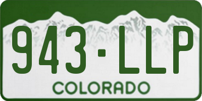 CO license plate 943LLP