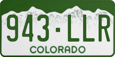 CO license plate 943LLR