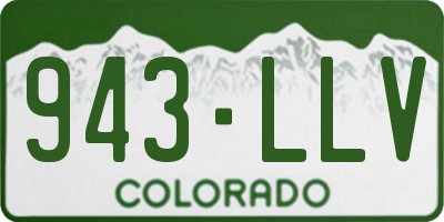 CO license plate 943LLV