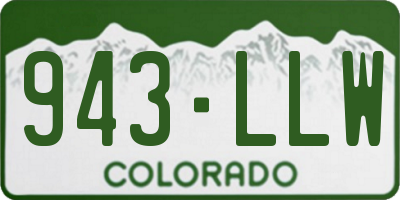 CO license plate 943LLW