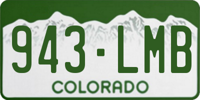 CO license plate 943LMB