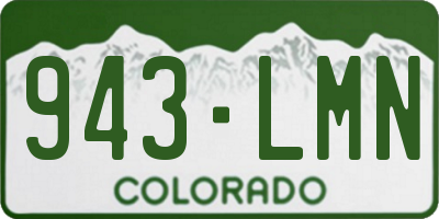 CO license plate 943LMN