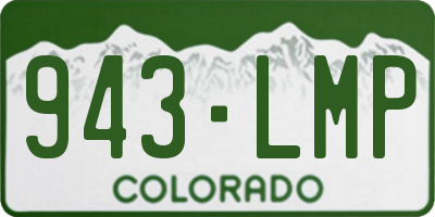 CO license plate 943LMP