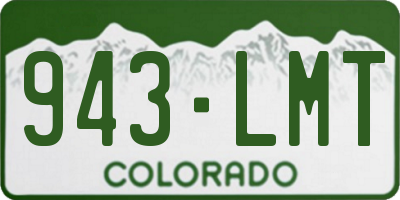 CO license plate 943LMT
