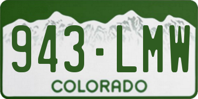 CO license plate 943LMW