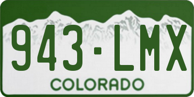 CO license plate 943LMX