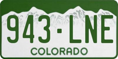 CO license plate 943LNE